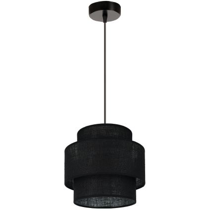 Brilagi - Ljuskrona med textilsladd SPACE YUTE 1xE27/15W/230V diameter 25 cm svart