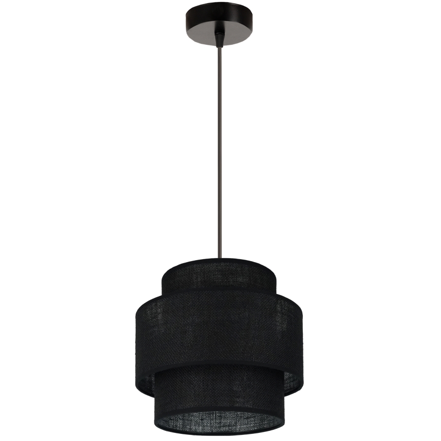 Brilagi - Ljuskrona med textilsladd SPACE YUTE 1xE27/15W/230V diameter 25 cm svart