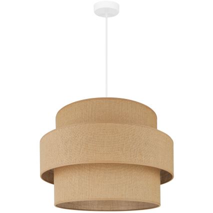 Brilagi - Ljuskrona med textilsladd SPACE YUTE 1xE27/15W/230V diameter 50 cm beige/vit