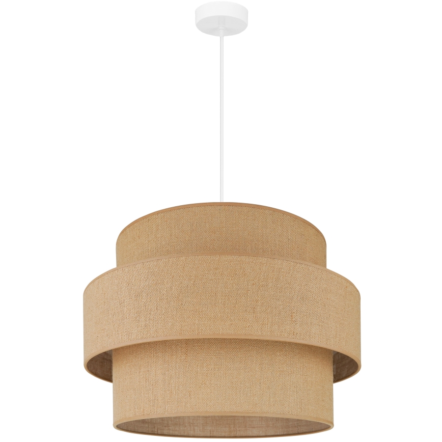 Brilagi - Ljuskrona med textilsladd SPACE YUTE 1xE27/15W/230V diameter 50 cm beige/vit