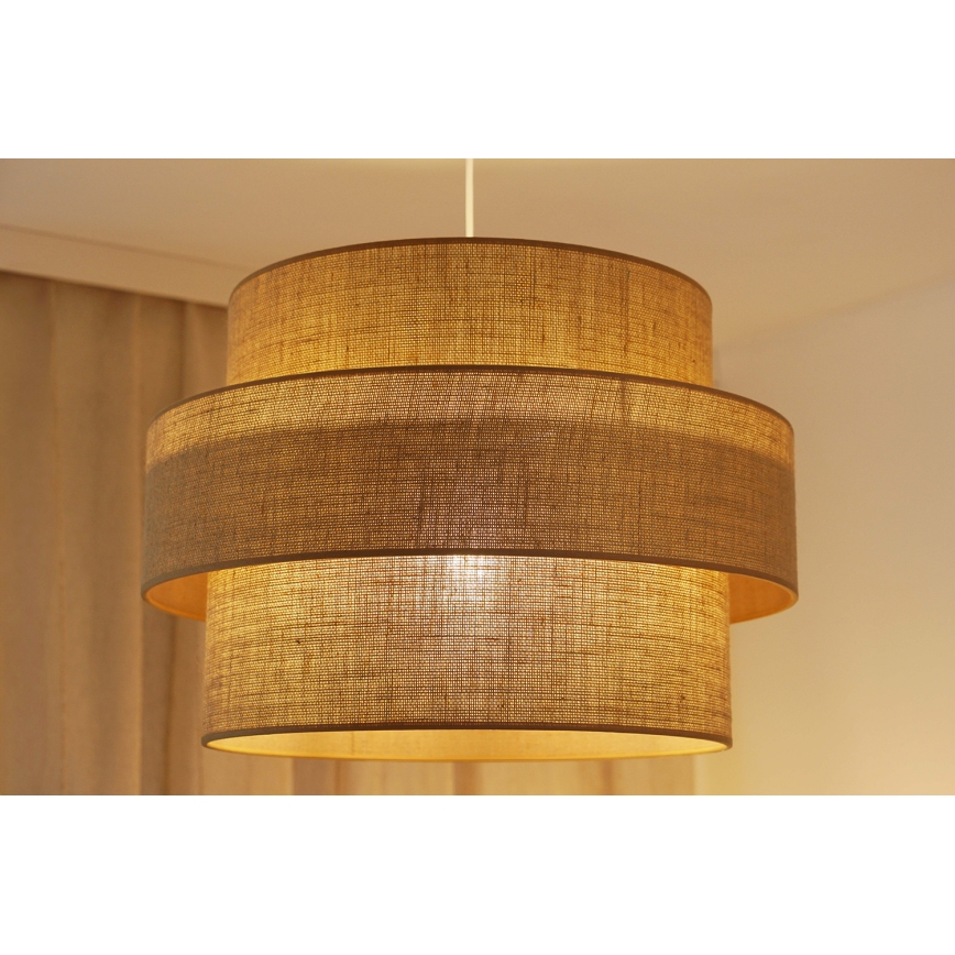 Brilagi - Ljuskrona med textilsladd SPACE YUTE 1xE27/15W/230V diameter 50 cm beige/vit