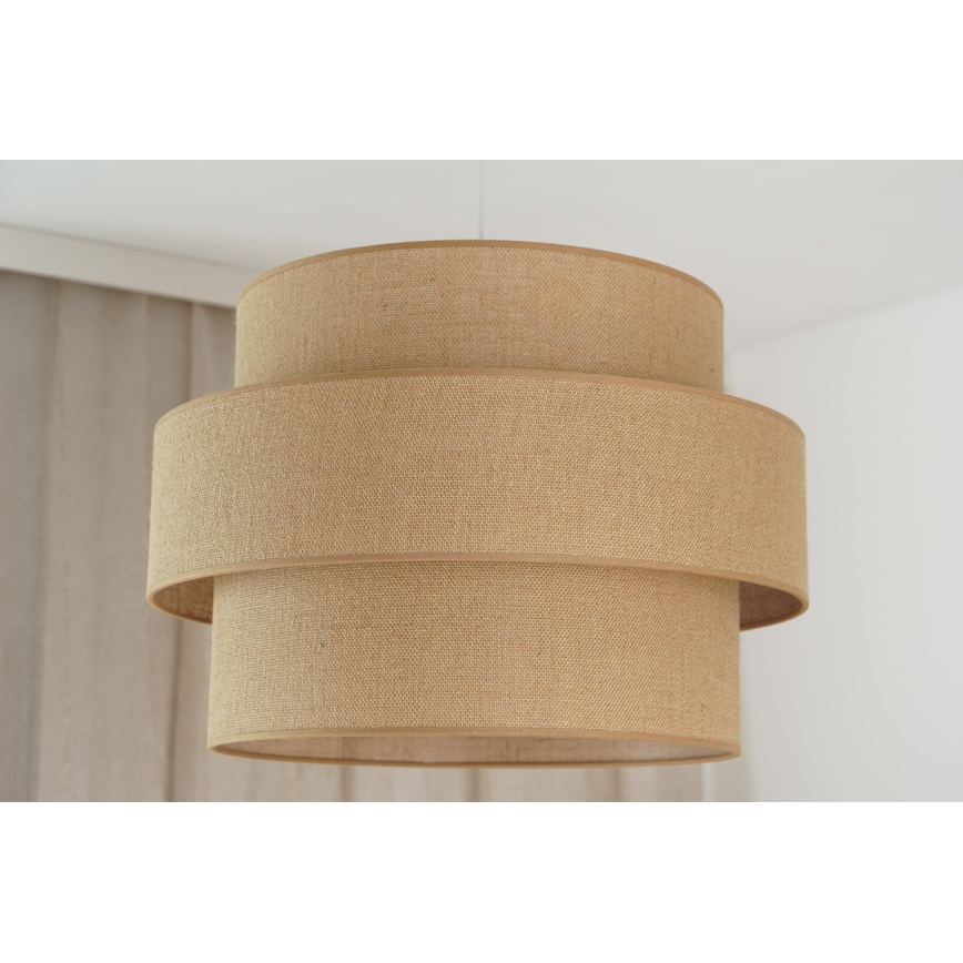 Brilagi - Ljuskrona med textilsladd SPACE YUTE 1xE27/15W/230V diameter 50 cm beige/vit