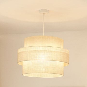 Brilagi - Ljuskrona med textilsladd SPACE YUTE 1xE27/15W/230V diameter 50 cm grädde/vit