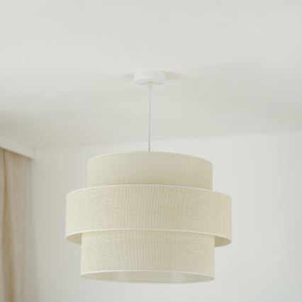 Brilagi - Ljuskrona med textilsladd SPACE YUTE 1xE27/15W/230V diameter 50 cm grädde/vit