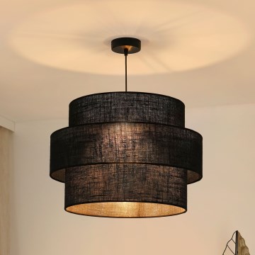 Brilagi - Ljuskrona med textilsladd SPACE YUTE 1xE27/15W/230V diameter 50 cm svart