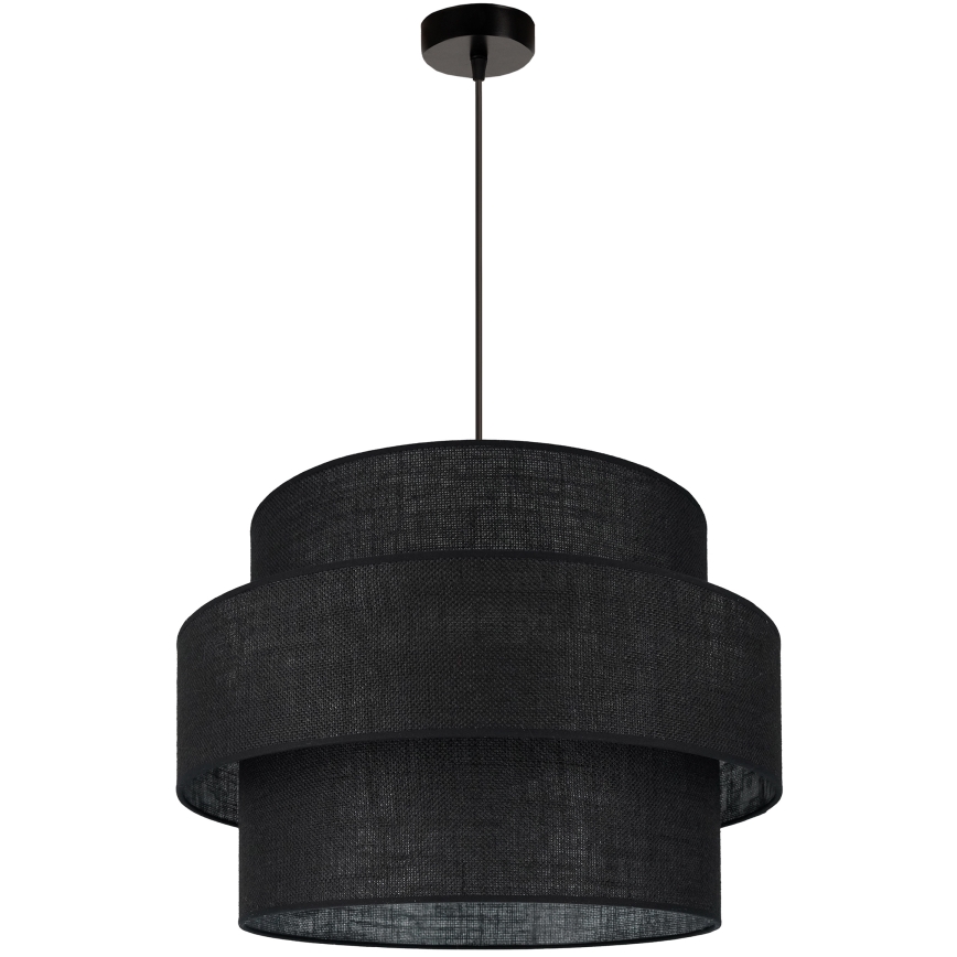 Brilagi - Ljuskrona med textilsladd SPACE YUTE 1xE27/15W/230V diameter 50 cm svart