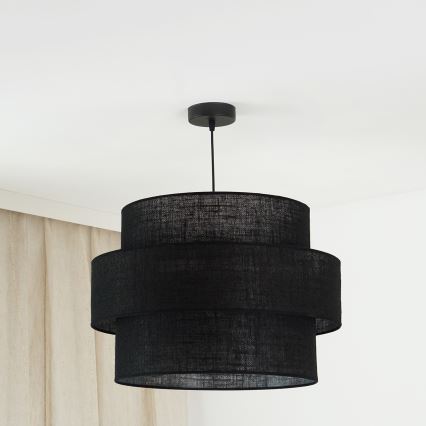 Brilagi - Ljuskrona med textilsladd SPACE YUTE 1xE27/15W/230V diameter 50 cm svart