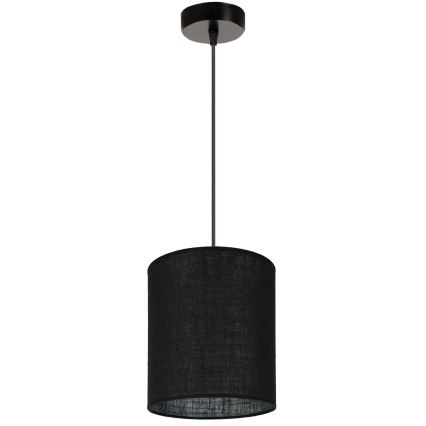Brilagi - Ljuskrona med textilsladd TUBES 1xE27/15W/230V diameter 20 cm svart