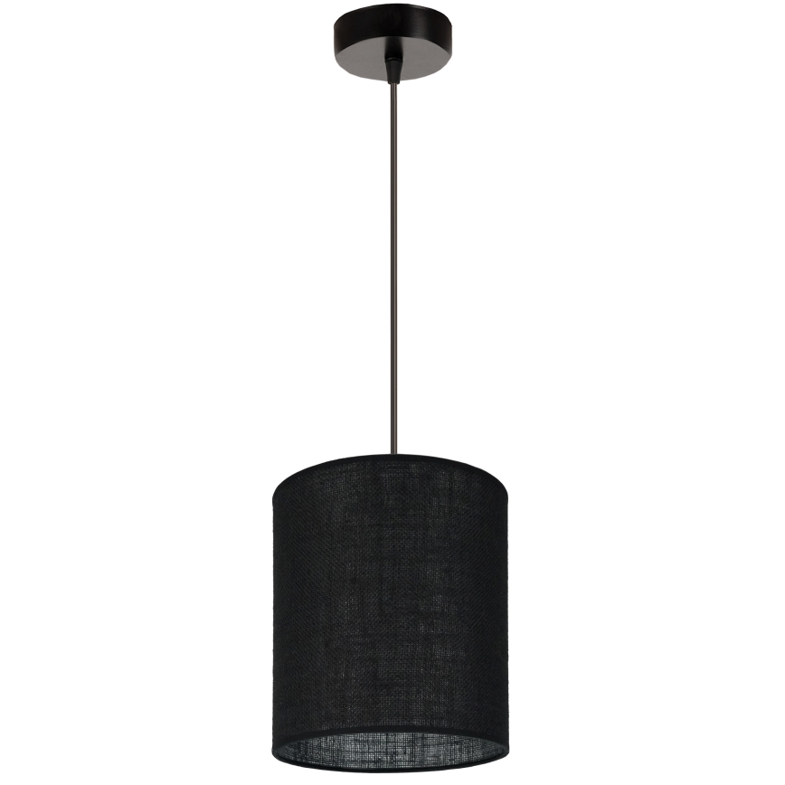 Brilagi - Ljuskrona med textilsladd TUBES 1xE27/15W/230V diameter 20 cm svart