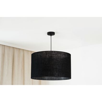 Brilagi - Ljuskrona med textilsladd TUBES ROLLER 1xE27/15W/230V diameter 50 cm svart