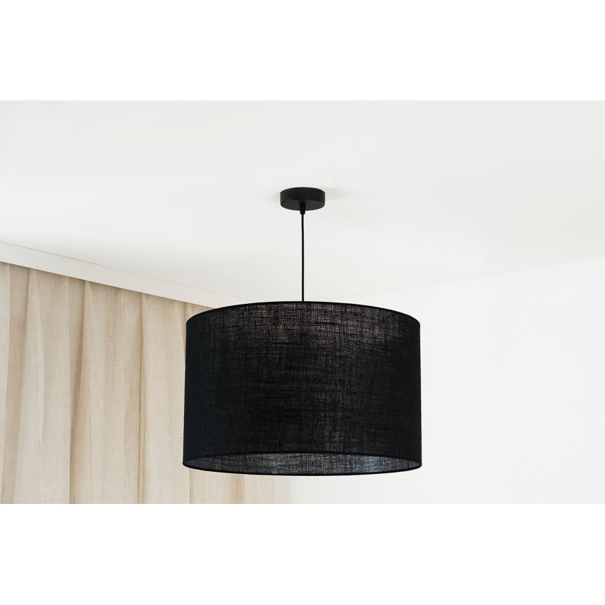 Brilagi - Ljuskrona med textilsladd TUBES ROLLER 1xE27/15W/230V diameter 50 cm svart