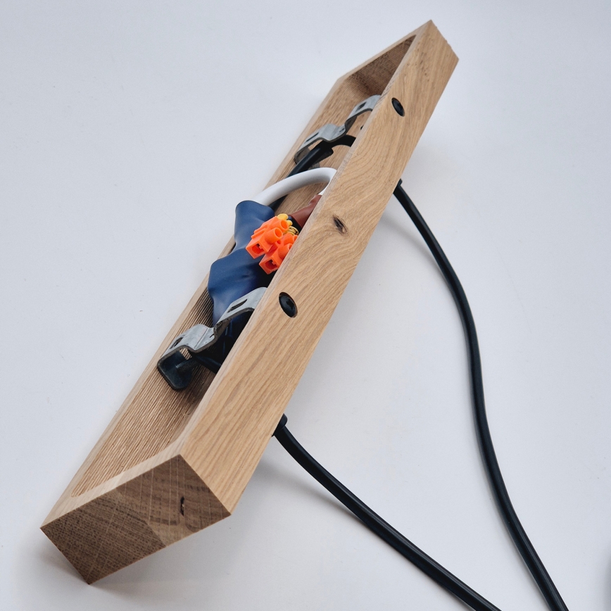 Brilagi - Ljuskrona med textilsladd WOODY BASKET 2xE27/60W/230V ek