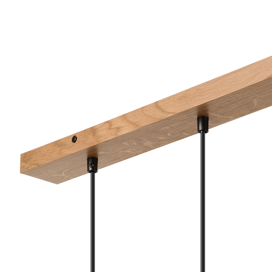 Brilagi - Ljuskrona med textilsladd WOODY BASKET 3xE27/60W/230V ek