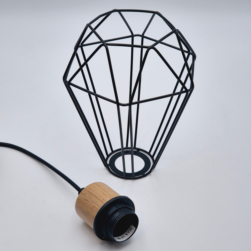 Brilagi - Ljuskrona med textilsladd WOODY BASKET 3xE27/60W/230V ek