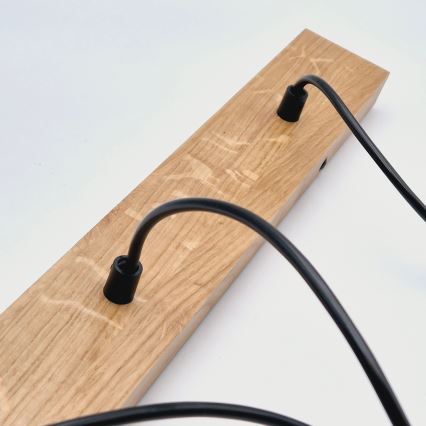 Brilagi - Ljuskrona med textilsladd WOODY BASKET 3xE27/60W/230V ek