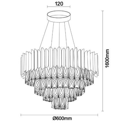 Brilagi - Ljuskrona på kabel CARLOS 9xE14/40W/230V Ø 60 cm