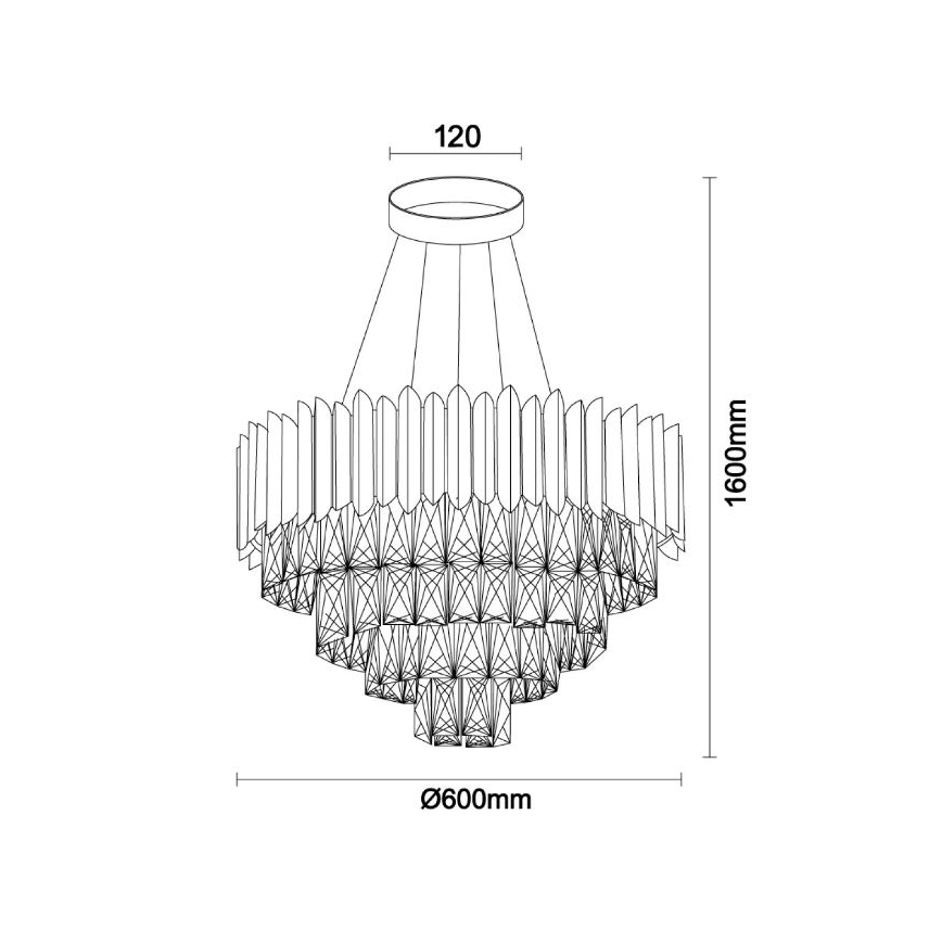 Brilagi - Ljuskrona på kabel CARLOS 9xE14/40W/230V Ø 60 cm