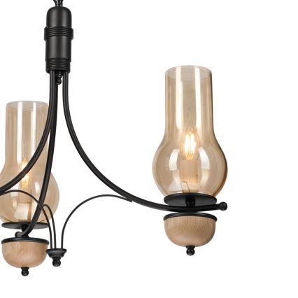 Brilagi - Ljuskrona på kedja COTTAGE 3xE14/40W/230V bok/brun
