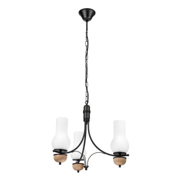 Brilagi - Ljuskrona på kedja COTTAGE 3xE14/40W/230V bok/vit