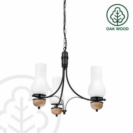 Brilagi - Ljuskrona på kedja COTTAGE 3xE14/40W/230V bok/vit