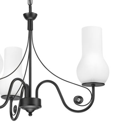 Brilagi - Ljuskrona på kedja COTTAGE 3xE14/40W/230V svart/vit