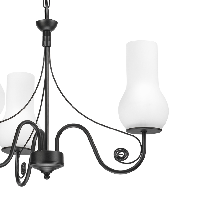 Brilagi - Ljuskrona på kedja COTTAGE 3xE14/40W/230V svart/vit