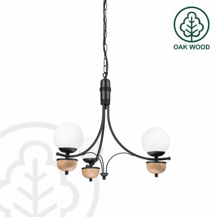 Brilagi - Ljuskrona på kedja COTTAGE 3xG9/40W/230V bok/vit
