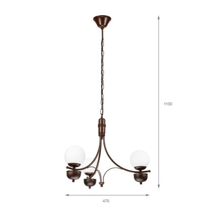 Brilagi - Ljuskrona på kedja COTTAGE 3xG9/40W/230V ek/vit