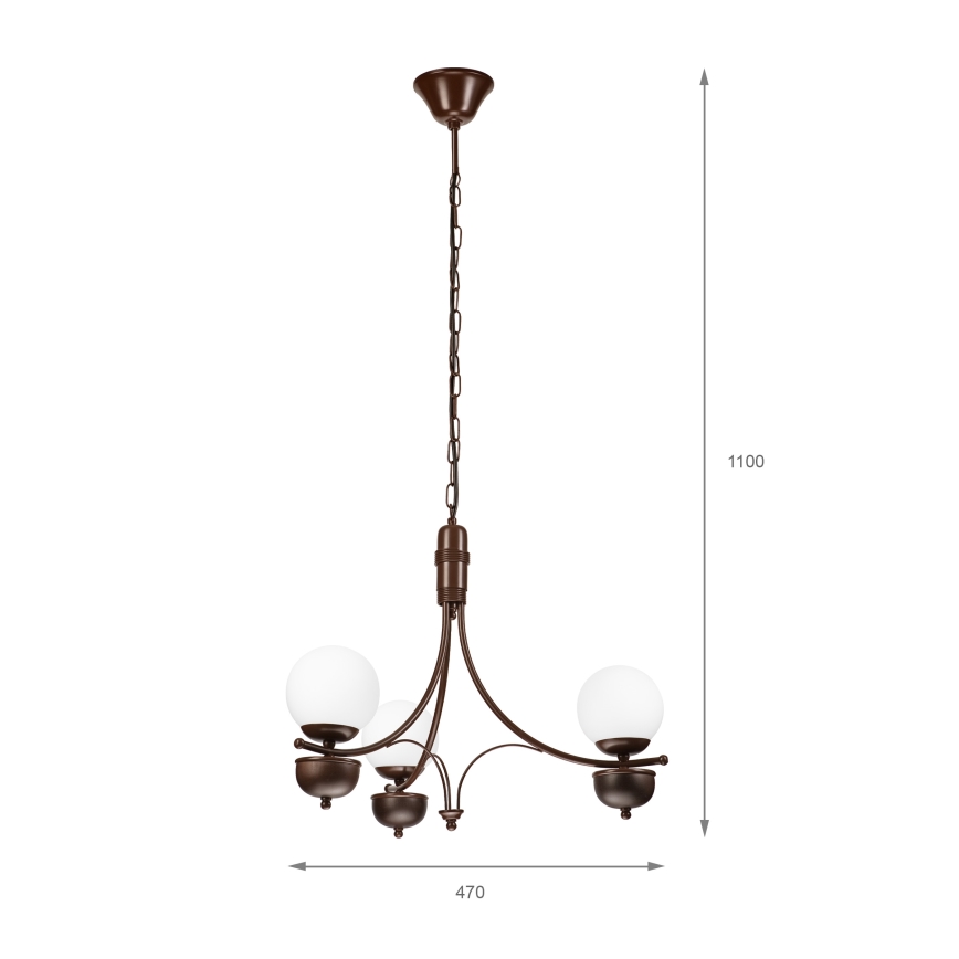 Brilagi - Ljuskrona på kedja COTTAGE 3xG9/40W/230V ek/vit