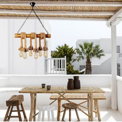 Brilagi - Ljuskrona på kedja KOS 6xE27/60W/230V bok