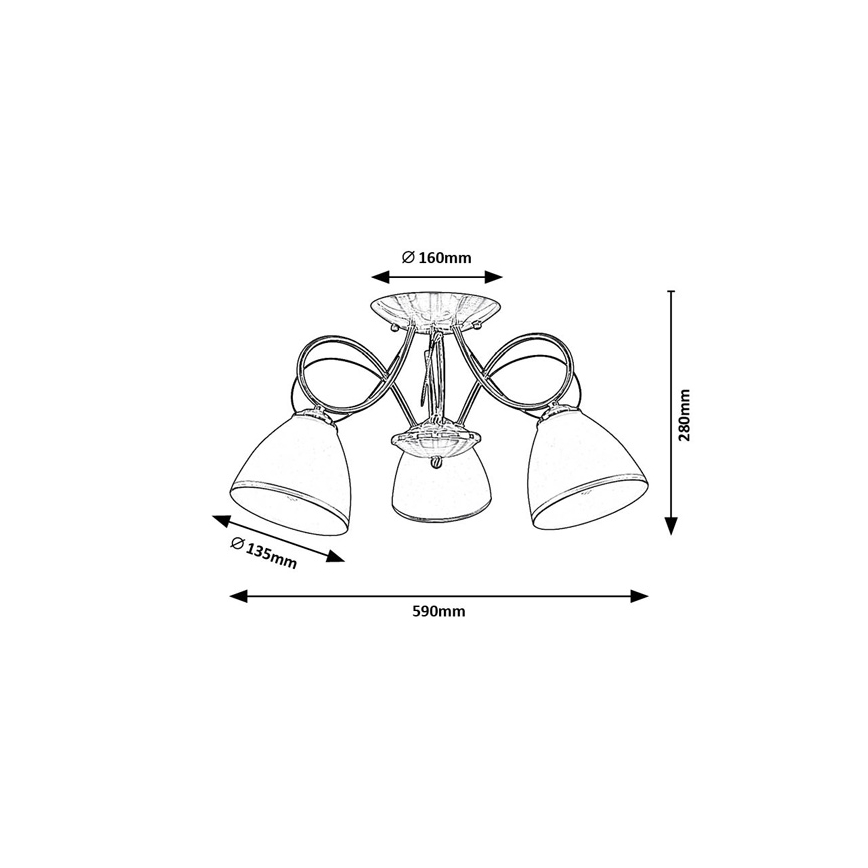 Brilagi - Plafondlampa FRED 3xE27/60W/230V Ø59 cm brons