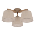 Brilagi - Plafondlampa LATTE SABIA 3xE27/15W/230V furu/beige