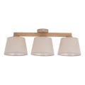 Brilagi - Plafondlampa LATTE SABIA 3xE27/60W/230V furu/beige