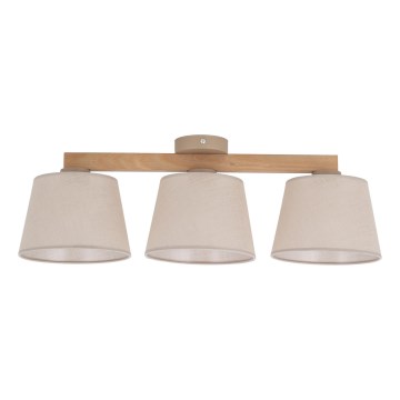 Brilagi - Plafondlampa LATTE SABIA 3xE27/60W/230V furu/beige