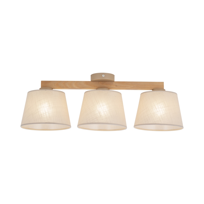 Brilagi - Plafondlampa LATTE SABIA 3xE27/60W/230V furu/beige