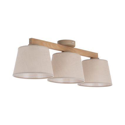 Brilagi - Plafondlampa LATTE SABIA 3xE27/60W/230V furu/beige