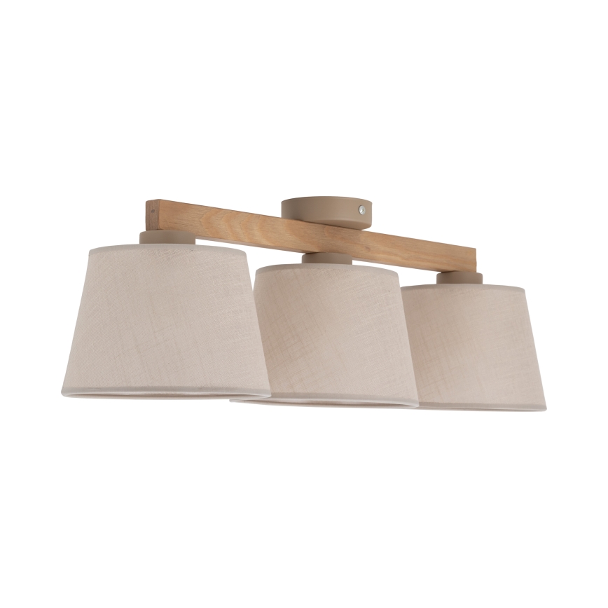 Brilagi - Plafondlampa LATTE SABIA 3xE27/60W/230V furu/beige