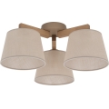 Brilagi - Plafondlampa LATTE SABIA 3xE27/60W/230V furu/beige