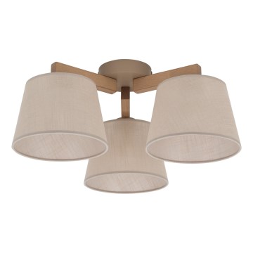 Brilagi - Plafondlampa LATTE SABIA 3xE27/60W/230V furu/beige