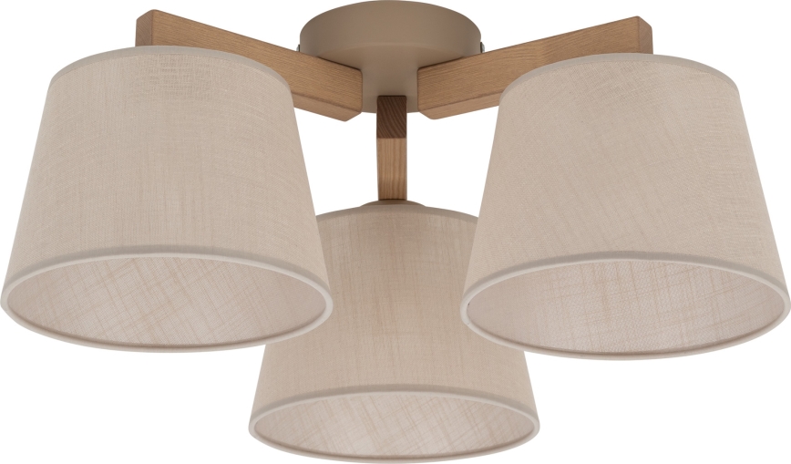 Brilagi - Plafondlampa LATTE SABIA 3xE27/60W/230V furu/beige