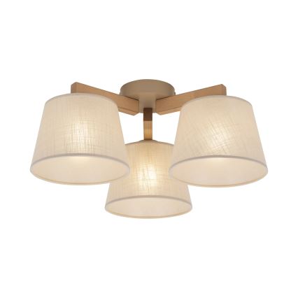 Brilagi - Plafondlampa LATTE SABIA 3xE27/60W/230V furu/beige