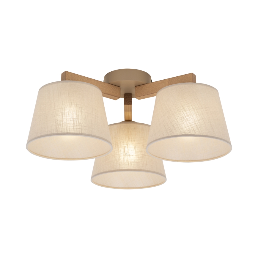 Brilagi - Plafondlampa LATTE SABIA 3xE27/60W/230V furu/beige