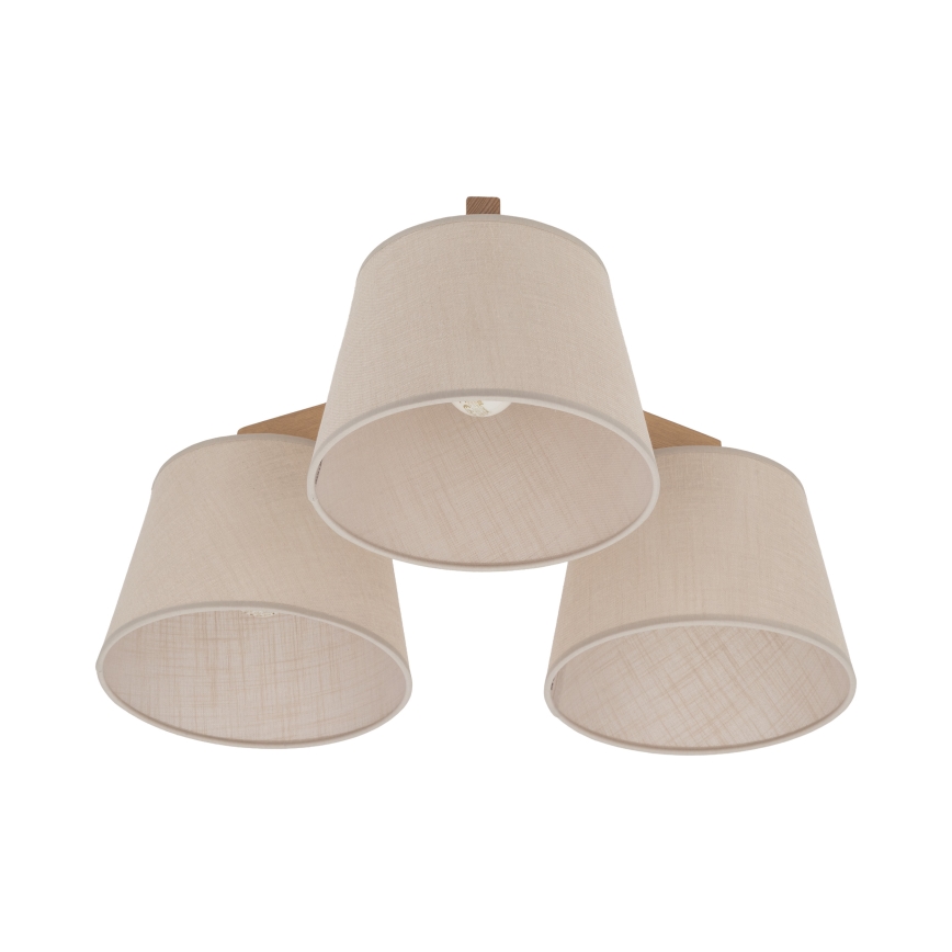 Brilagi - Plafondlampa LATTE SABIA 3xE27/60W/230V furu/beige