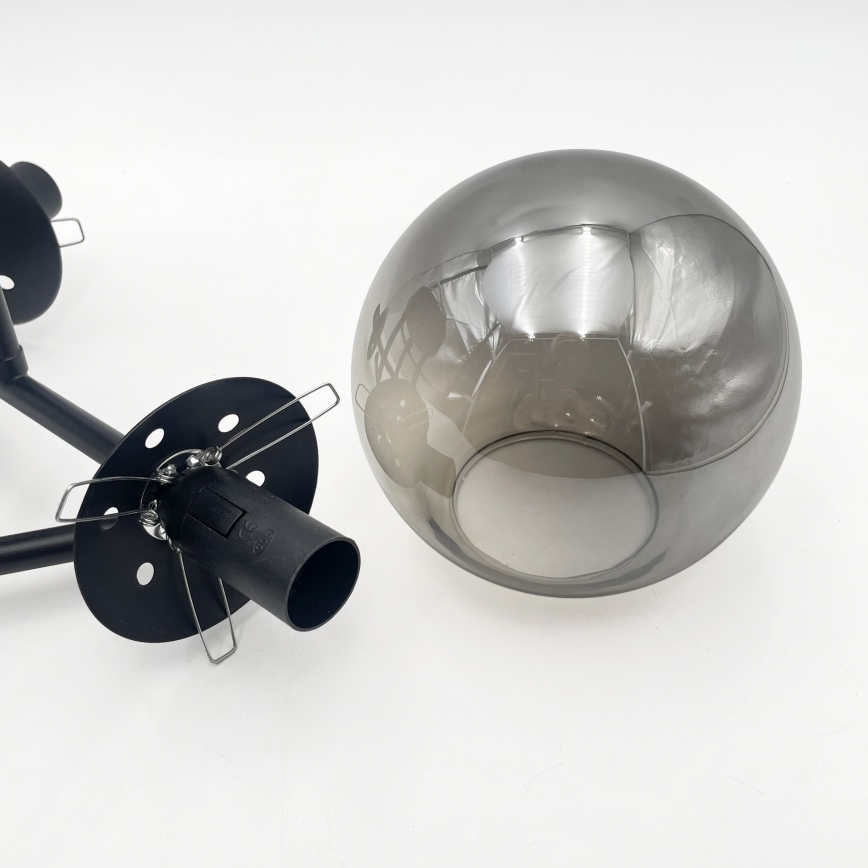 Brilagi - Plafondlampa MALIVA 3xE14/15W/230V svart/rökfärgad