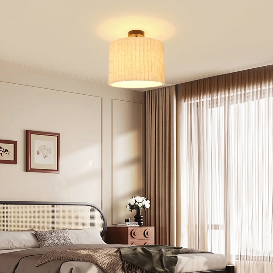 Brilagi - Plafondlampa NORDIC WAVE 1xE27/15W/230V Ø 32 cm linne/svart