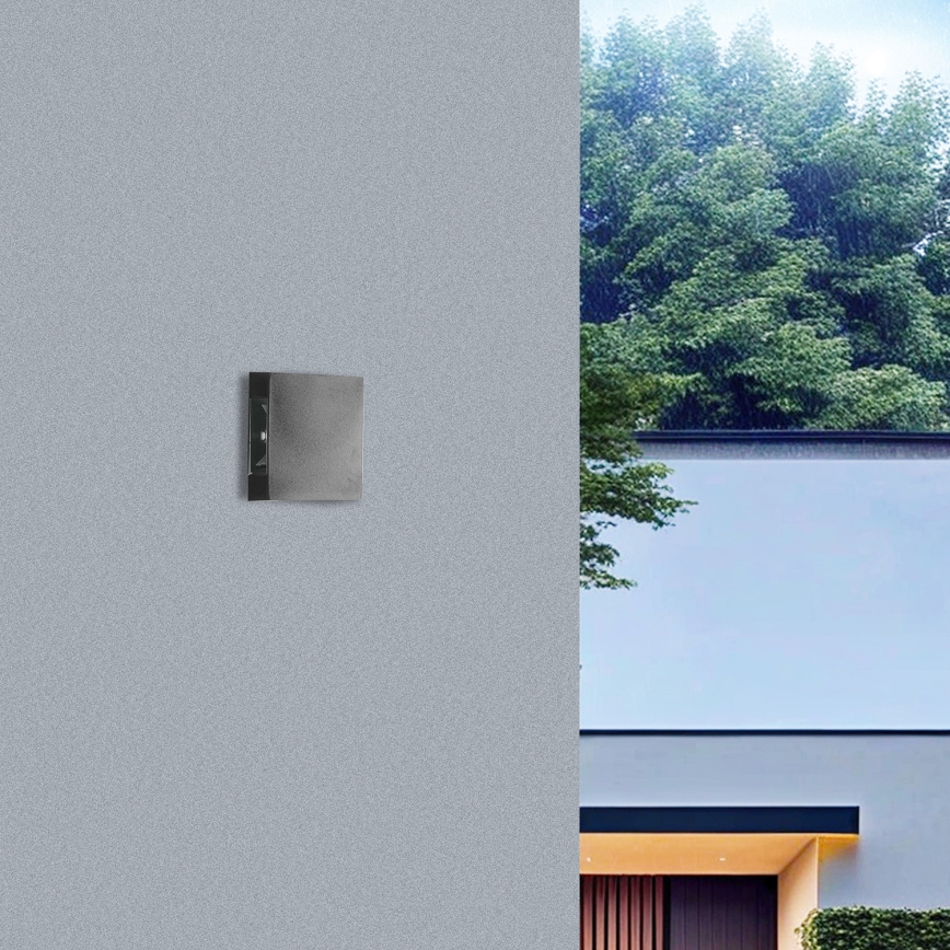 Brilagi - QUADRAY LED/4W/230V utomhusvägglampa antracit IP65