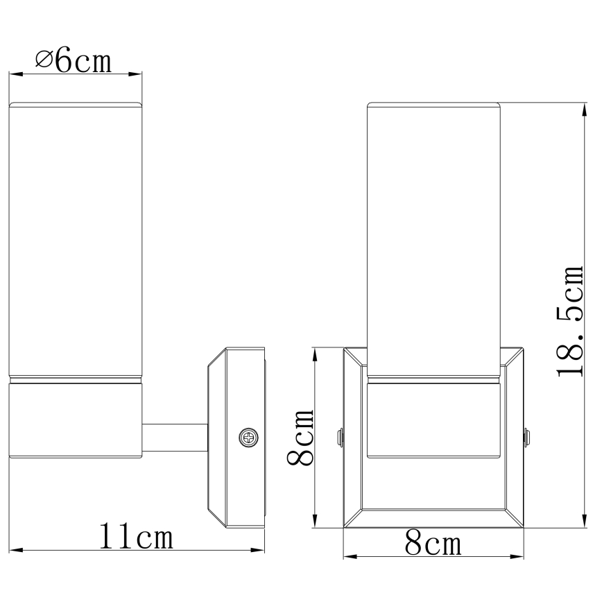Brilagi - RAY vägglampa för badrum 1xE14/40W/230V IP44