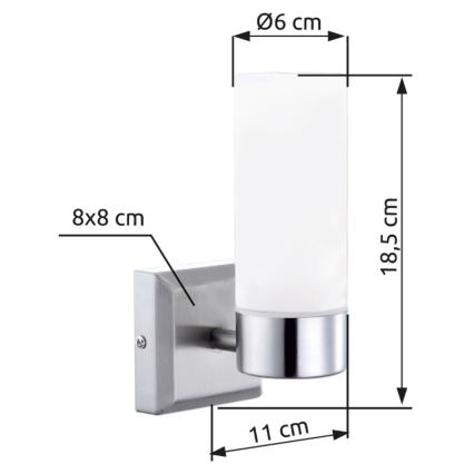 Brilagi - RAY vägglampa för badrum 1xE14/40W/230V IP44