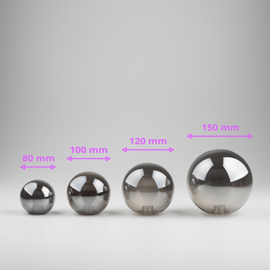 Brilagi - Reservglas till ljuskrona, vägglampa och lampa MISTEL, MILLA diameter 15 cm rökig