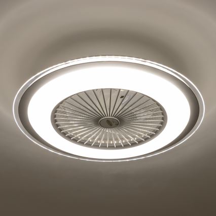 Brilagi - LED dimbar taklampa med fläkt RONDA LED/48W/230V 3000-6000K silver + fjärrkontroll